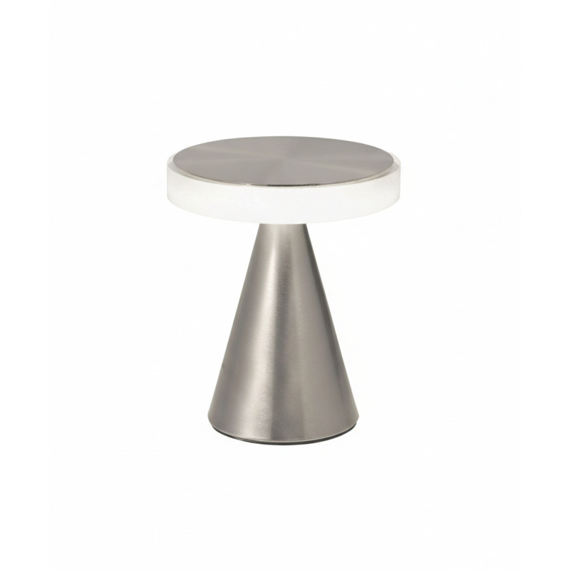 Lampada da tavolo LED Neutra Fabas nichel satinato