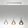 Lampadario Lila 3 luci ambra fumé E27 Fabas