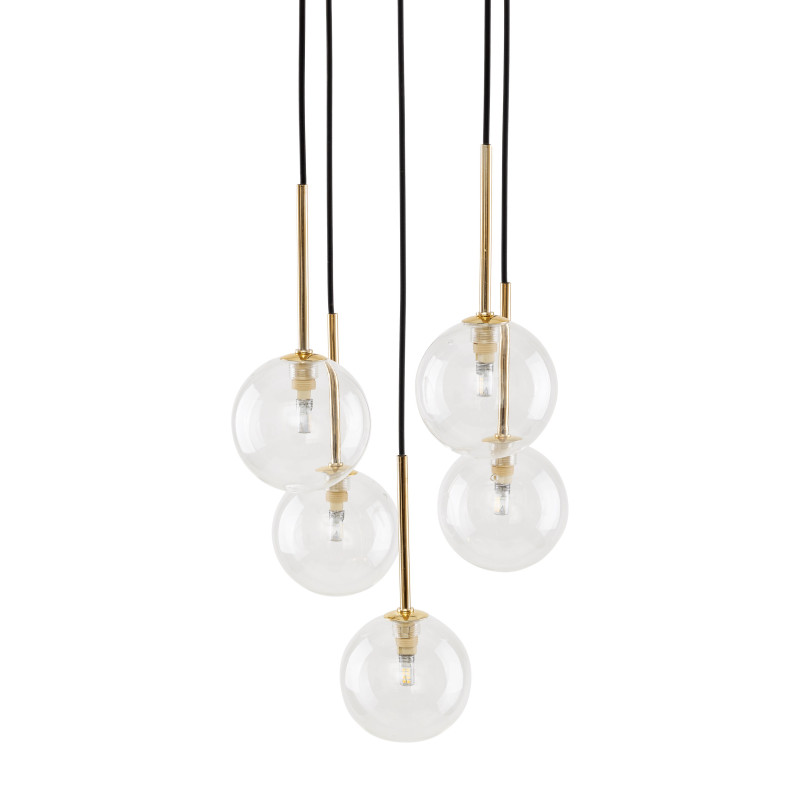 Lampadario Nilos 5 luci nero oro G9 TK Lighting