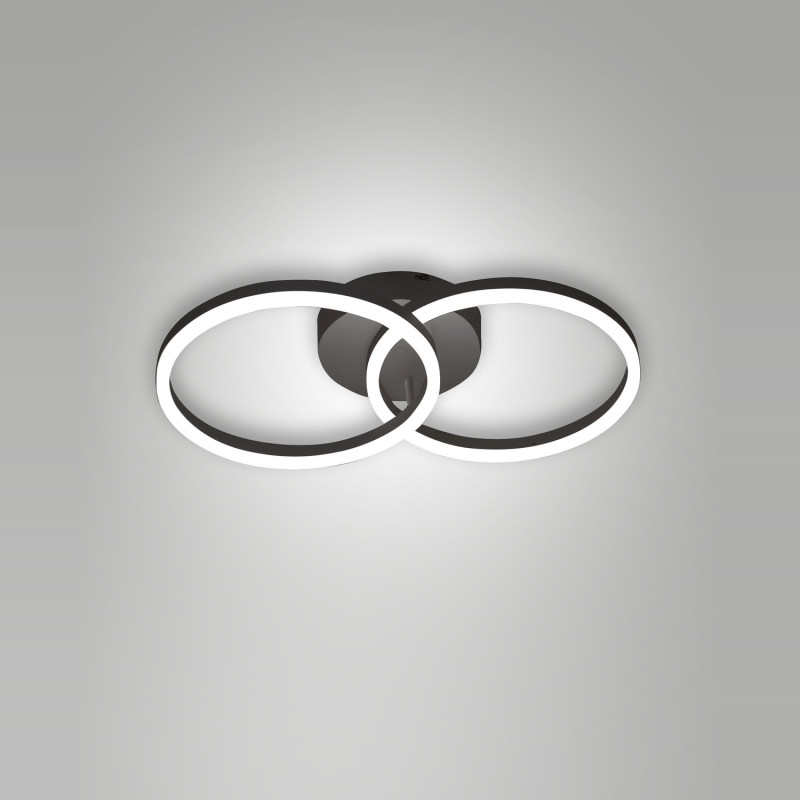 Applique LED integrato 1 luce Giotto nero moderno Fabas
