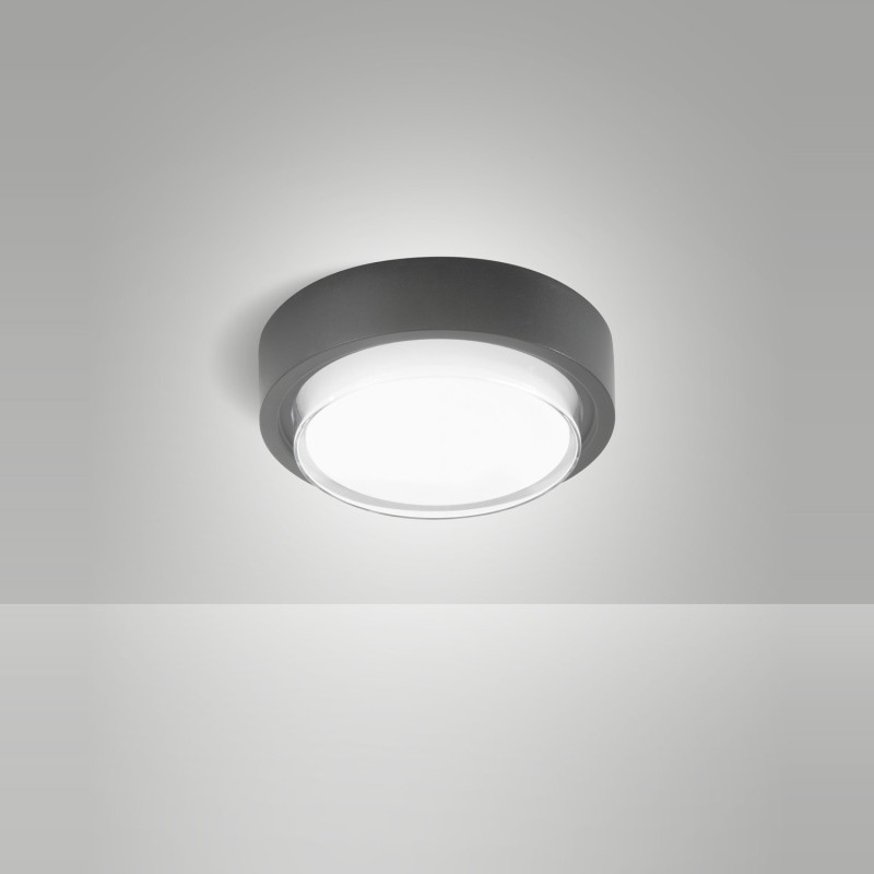 Plafoniera Owen LED 12 W grigio scuro Fabas