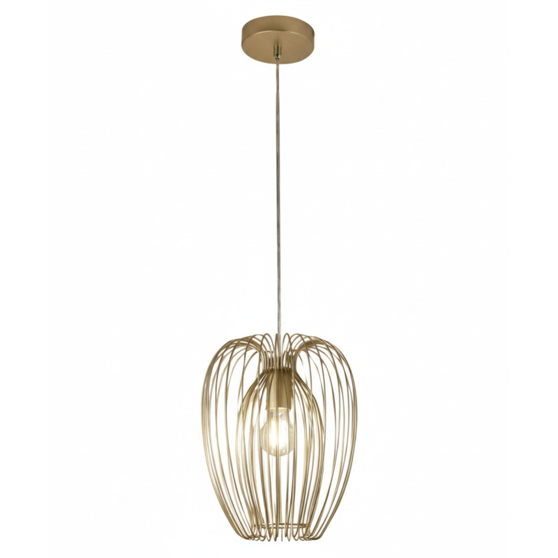 Sospensione Camp 1 luce E27 oro opaco Fabas