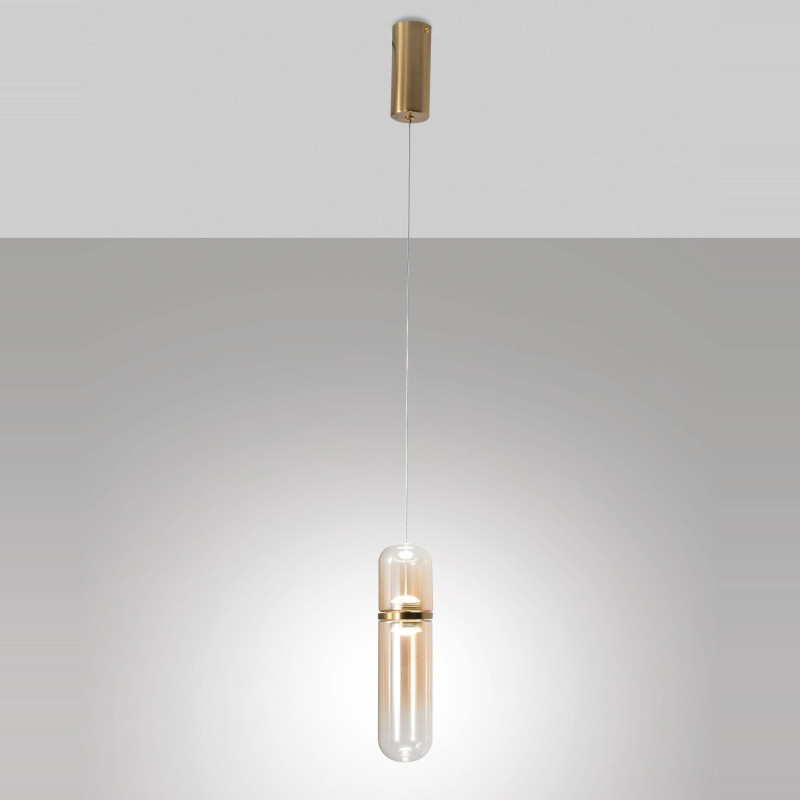 Sospensione LED Portofino ottone satinato Fabas