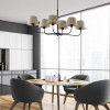 Plafoniera Chicago Linen 6 luci E27 nera TK Lighting