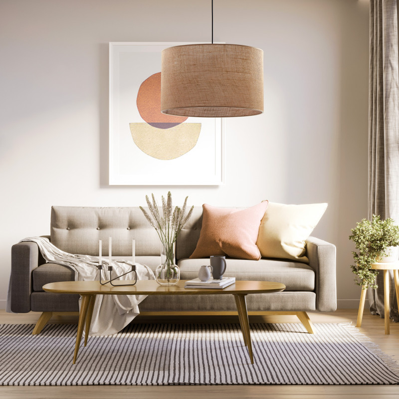 Lampadario Juta 3 luci nero E27 stile boho TK Lighting