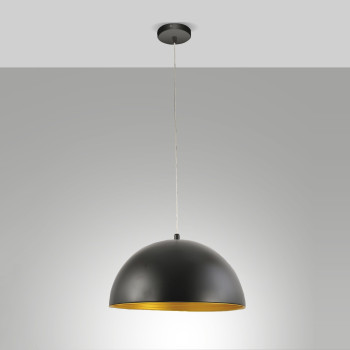 Sospensione Dingle 1 luce E27 nero e oro Fabas
