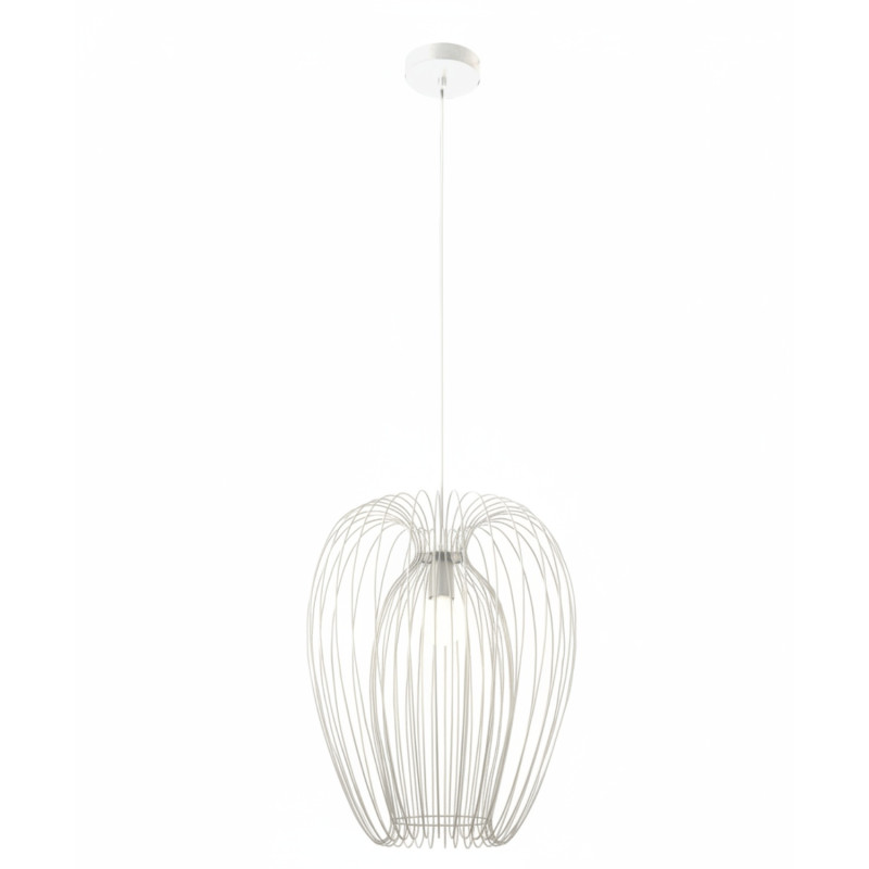Lampadario Camp bianco moderno 1 luce E27 Fabas