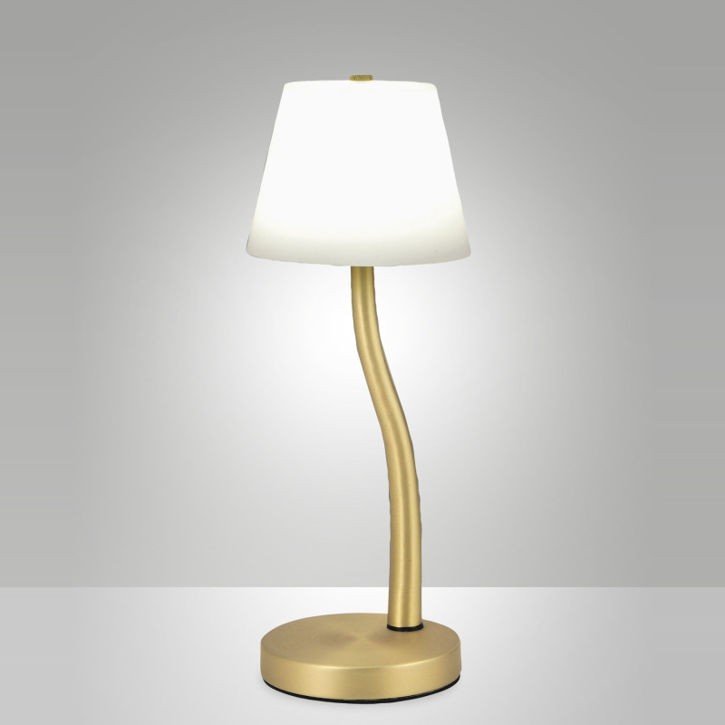 Lampada da tavolo Ibla 1 luce LED ottone satinato Fabas