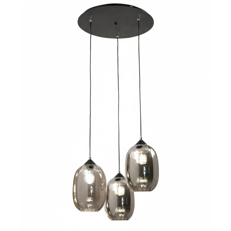Lampadario Infinity 3 luci fumé E27 Fabas