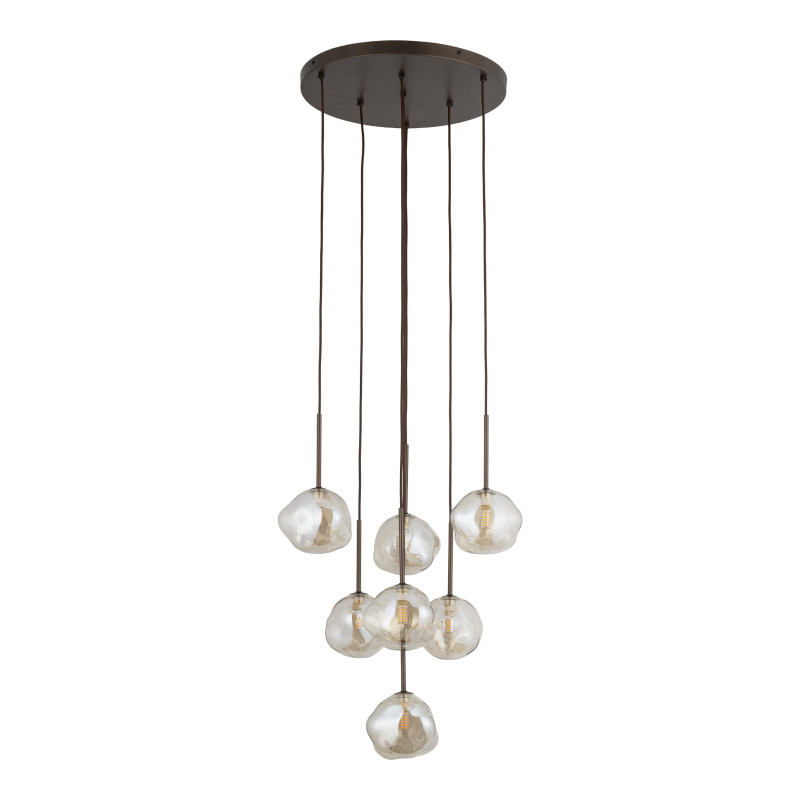 Lampadario Lava 7 luci G9 marrone TK Lighting