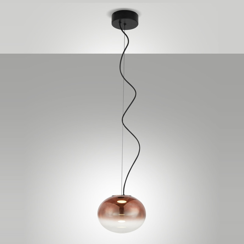 Sospensione Ovalia 1 luce LED ametista Fabas