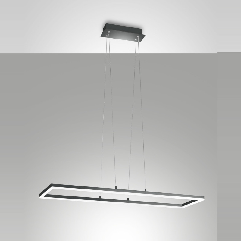 Lampadario LED Bard 1 luce antracite moderno Fabas