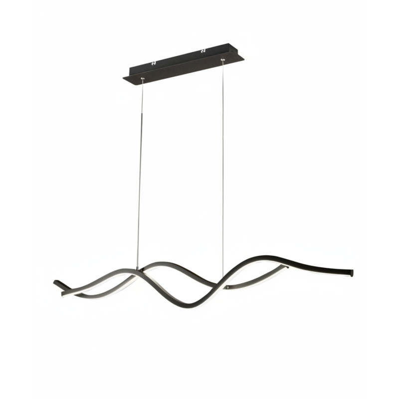 Sospensione LED Sinuo nera 1 luce 36 W Fabas