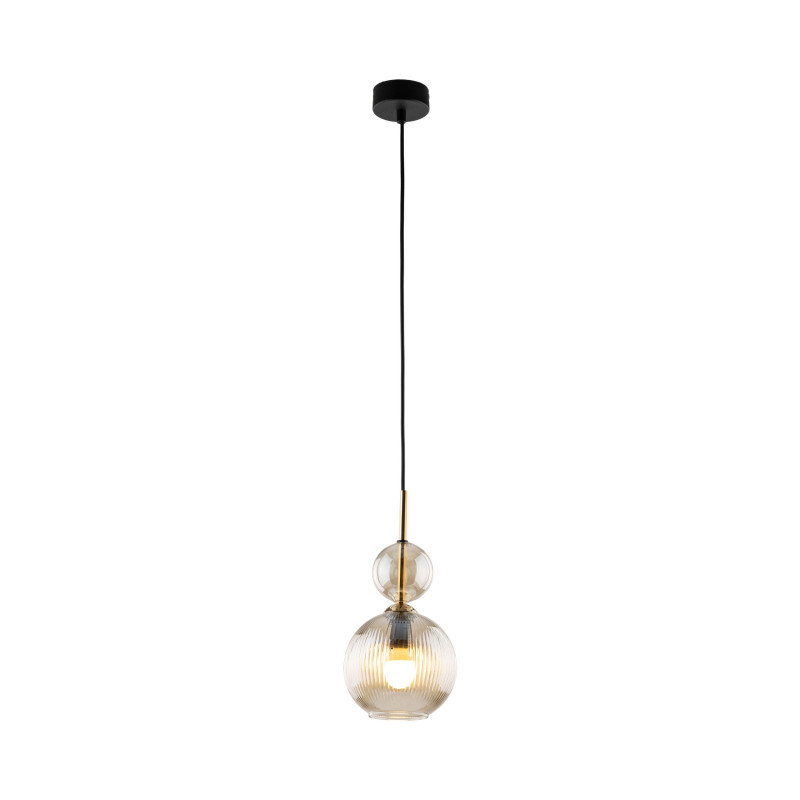 Lampadario Sophia Cognac 1 luce E14 Ambra Nero TK Lighting