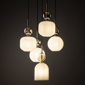 Lampadario Sophia 5 luci nero e dorato E14 TK Lighting