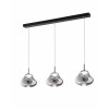 Lampadario a sospensione LED Deva 3 luci Fabas grigio fumé