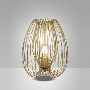 Lampada da tavolo Camp oro opaco 1 luce E27 Fabas