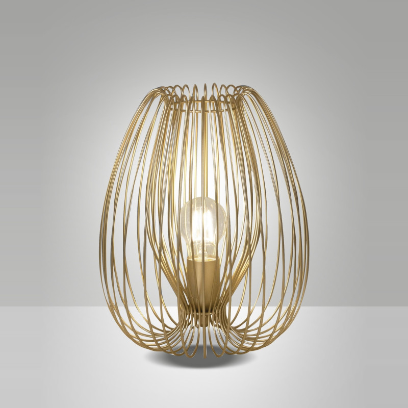Lampada da tavolo Camp oro opaco 1 luce E27 Fabas