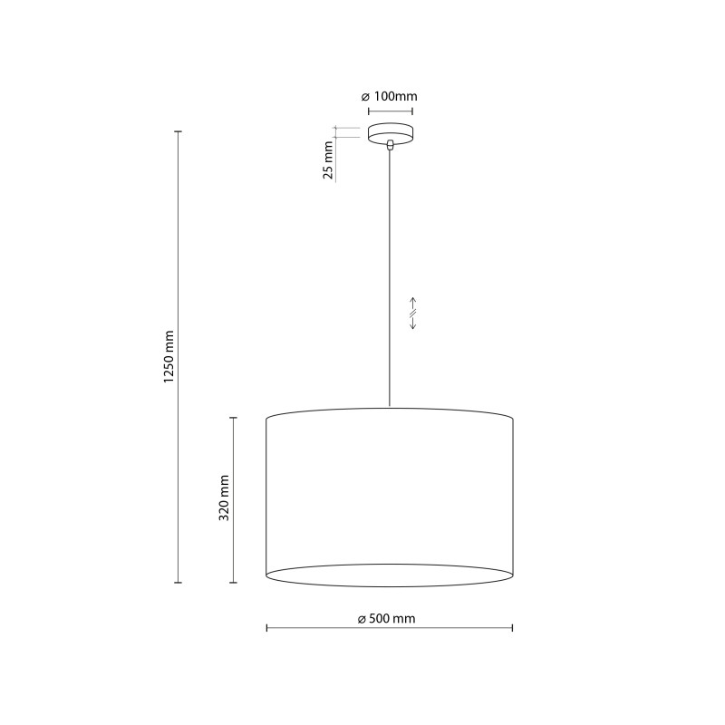 Lampadario Juta 3 luci nero E27 stile boho TK Lighting
