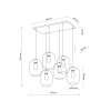 Lampadario Elio Mix 6 luci E27 nero TK Lighting