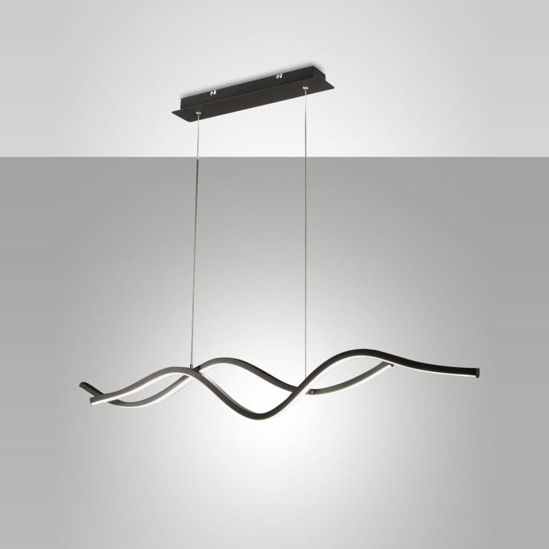 Sospensione LED Sinuo nera 1 luce 36 W Fabas