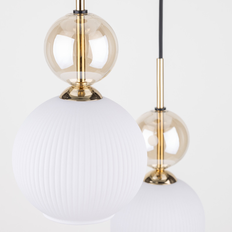 Lampadario Sophia 3 luci nero e oro E14 TK Lighting