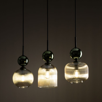 Lampadario Sophia 3 luci verde cognac E14 TK Lighting