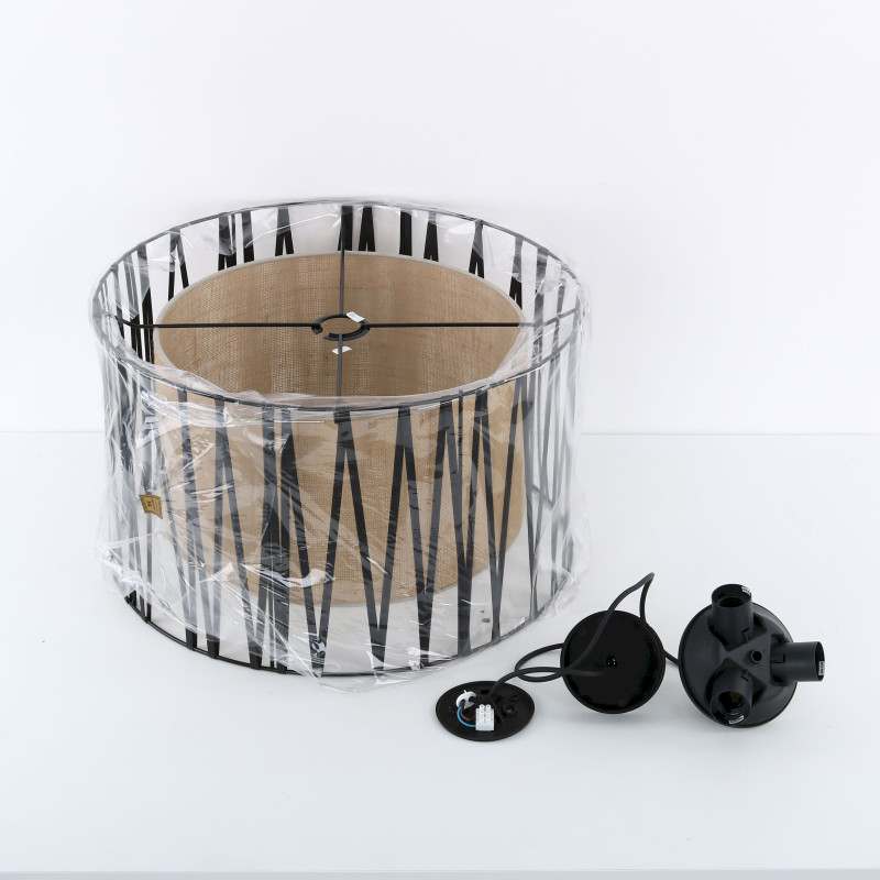 Lampadario Harmony Nature 3 luci nero E27 TK Lighting