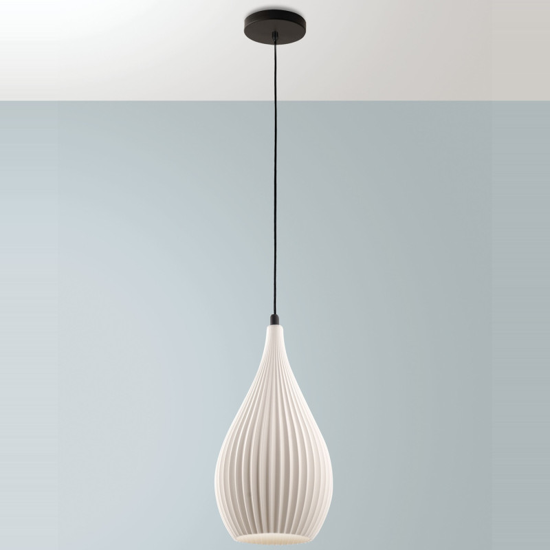 Lampadario moderno Lisa 1 luce bianco E27 Fabas