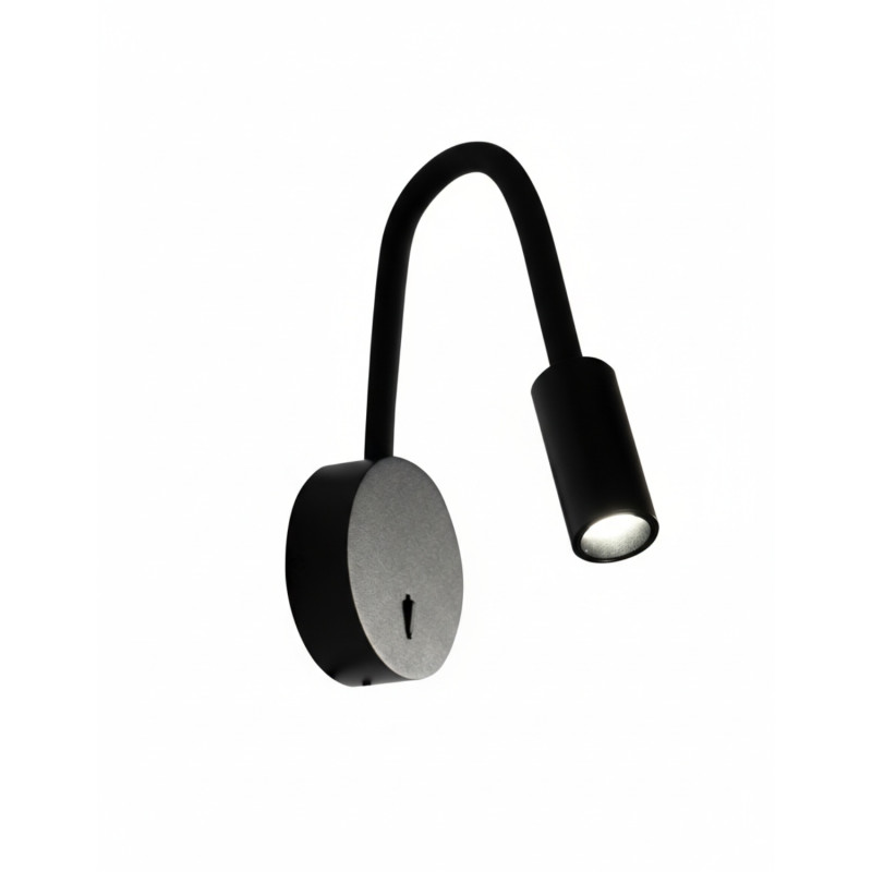 Applique Flux LED orientabile nera 3,1W Fabas
