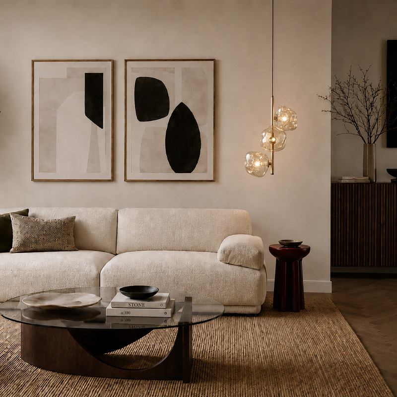 Lampadario Lava Sabia 3 luci G9 color sabbia TK Lighting