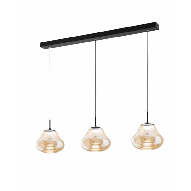 Sospensione LED Deva ambra moderna 42 W Fabas
