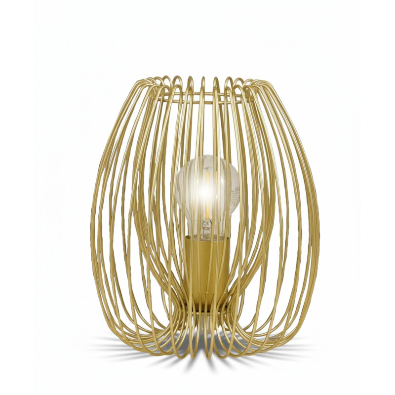 Lampada da tavolo Camp 1 luce oro opaco E27 Fabas
