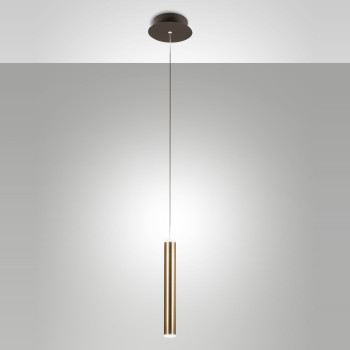 Sospensione LED 1 luce Prado nero ottone satinato Fabas