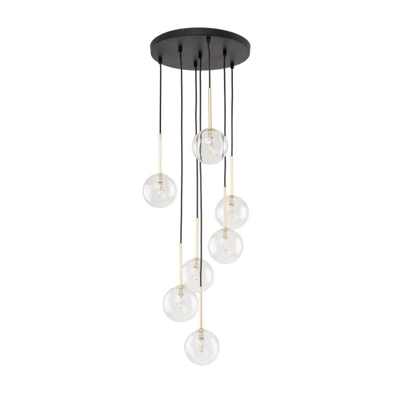 Lampadario Nilos Black Gold 7 luci G9 nero oro TK Lighting