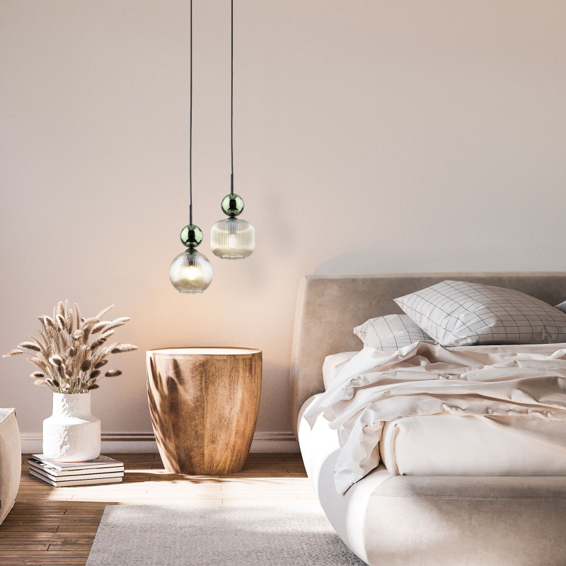 Lampadario Sophia 1 luce nero cognac E14 TK Lighting