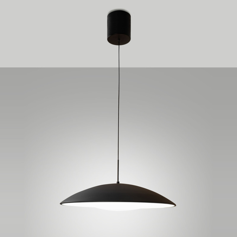 Lampadario Glamis nero 1 luce LED integrato Fabas
