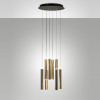 Sospensione Prado LED 52W nero ottone satinato Fabas