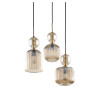 Lampadario Sophia 3 luci nero cognac E14 TK Lighting