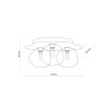 Plafoniera Lava Sabia 3 luci sabbia G9 TK Lighting