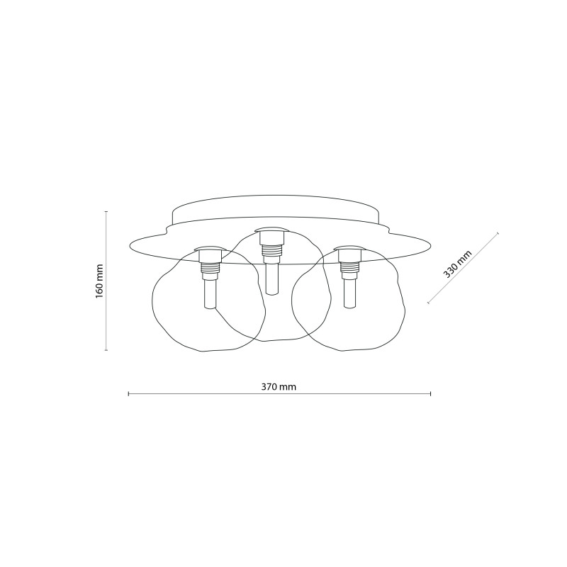 Plafoniera Lava Sabia 3 luci sabbia G9 TK Lighting