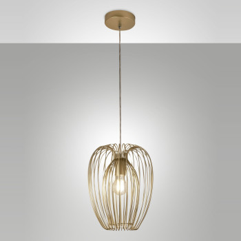 Sospensione Camp 1 luce E27 oro opaco Fabas