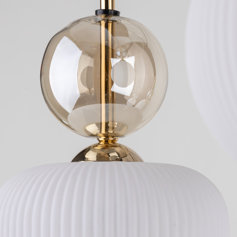 Lampadario Sophia Cognac White 6 luci E14 TK Lighting
