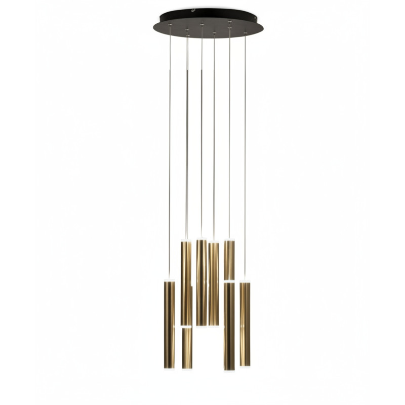 Sospensione Prado LED 52W nero ottone satinato Fabas