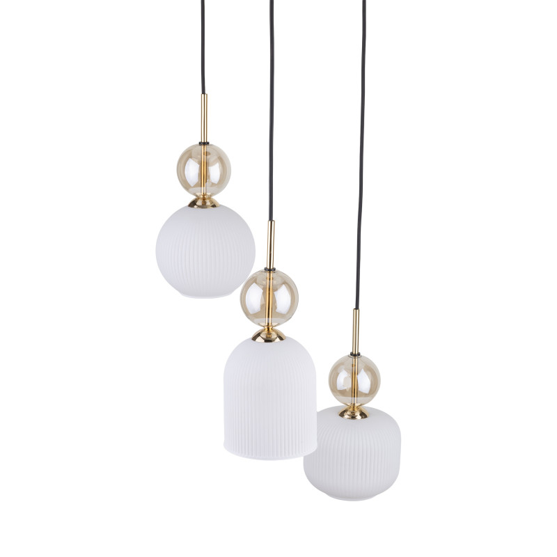 Lampadario Sophia 3 luci nero e oro E14 TK Lighting