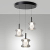 Lampadario LED Frua 3 luci grigio chiaro Fabas