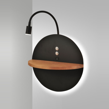 Applique Dual LED orientabile nera Fabas