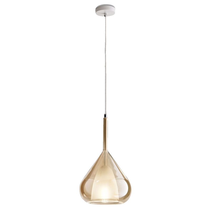 Lampadario Lila ambra moderno 1 luce E27 Fabas