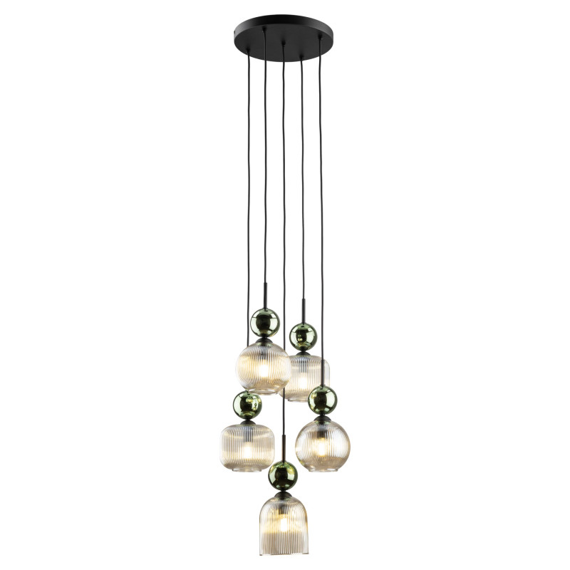 Lampadario Sophia 5 luci verde cognac E14 TK Lighting