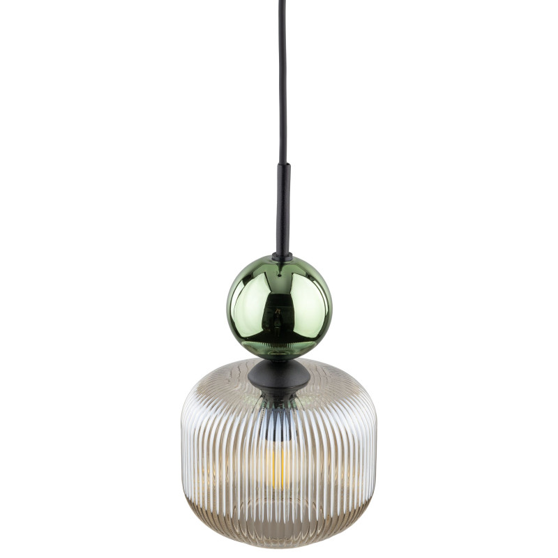 Lampadario Sophia 1 luce nero cognac E14 TK Lighting